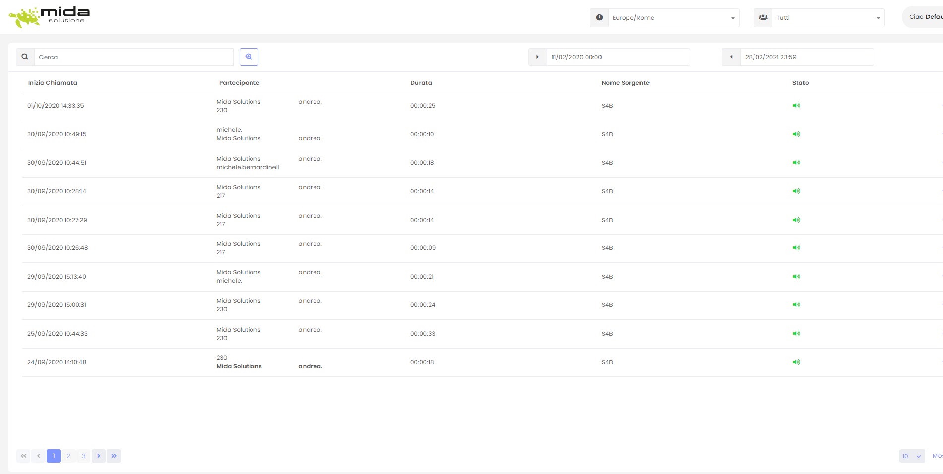 screenshot of Mida Recorder